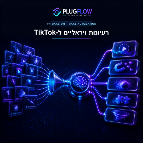 מחולל רעיונות ויראליים ל-TikTok בעזרת AI — PLUGFLOW