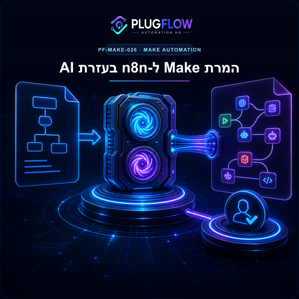 ממיר תרחישי Make ל-n8n — PLUGFLOW
